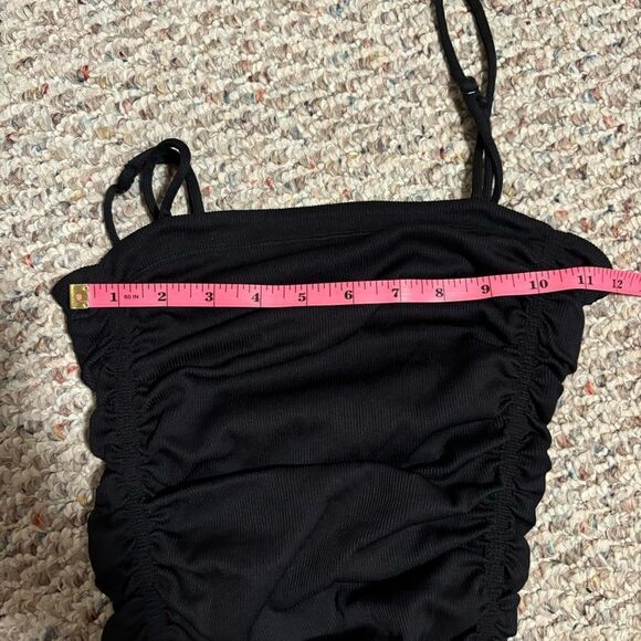 Free People Ruched Rib On Your Side Bodysuit Black- Size XS - Picture 8 of 9